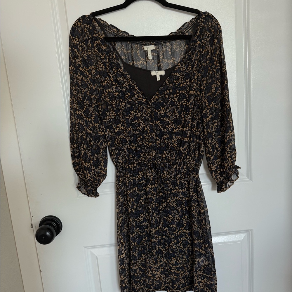 Joie Black V-Neck Bishop Sleeve Sundress